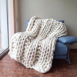 Hand-knitted Blanket Thick Woollen